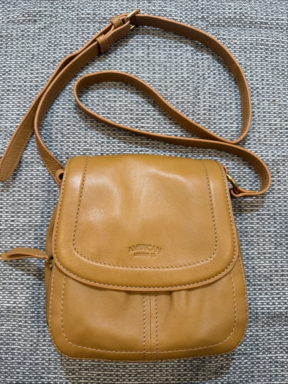 American Leather Co. Tan Leather Crossbody Bag